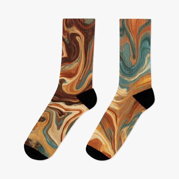 Item preview, Teal, Amber & Chocolate Liquid Marble Swirl designed and sold by AlfiB.