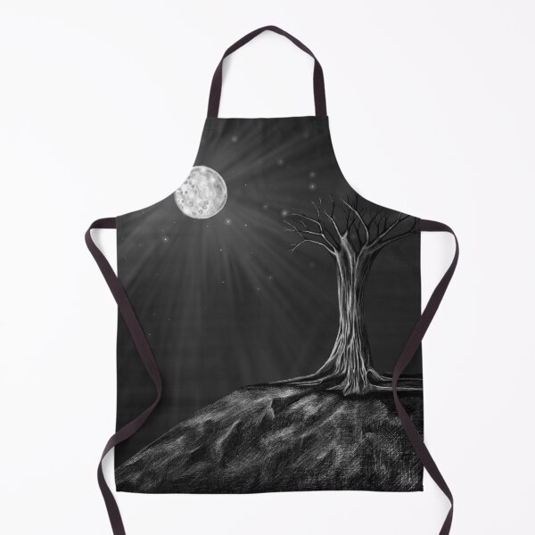 Item preview, Dark Academia Gothic Moonlit Tree Charcoal Landscape designed and sold by SaraPixels.