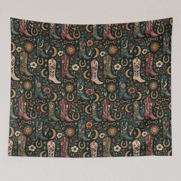 Item preview, Midnight Cosmic Cowgirl Boots Pattern designed and sold by Sandy Beach Decor.