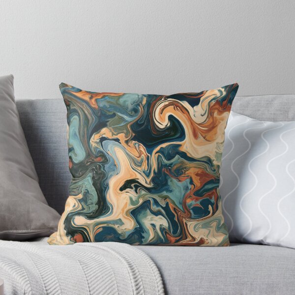Item preview, Midnight Blue, Sage & Terracotta Liquid Marble designed and sold by AlfiB.
