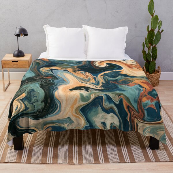 Item preview, Midnight Blue, Sage & Terracotta Liquid Marble designed and sold by AlfiB.