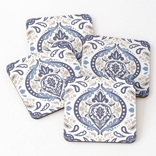 Item preview, Beatrice Damask Blue Lagoon designed and sold by Beatitudes Design.