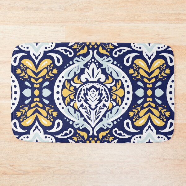 Item preview, Beatrice Damask Navy Blue designed and sold by Beatitudes Design.