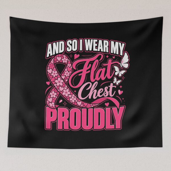 Item preview, Breast Cancer Awareness Flat Chest Proudly Design designed and sold by Trendably.