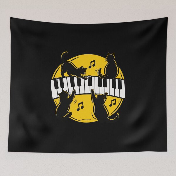 Item preview, cats with piano designed and sold by Konvero.