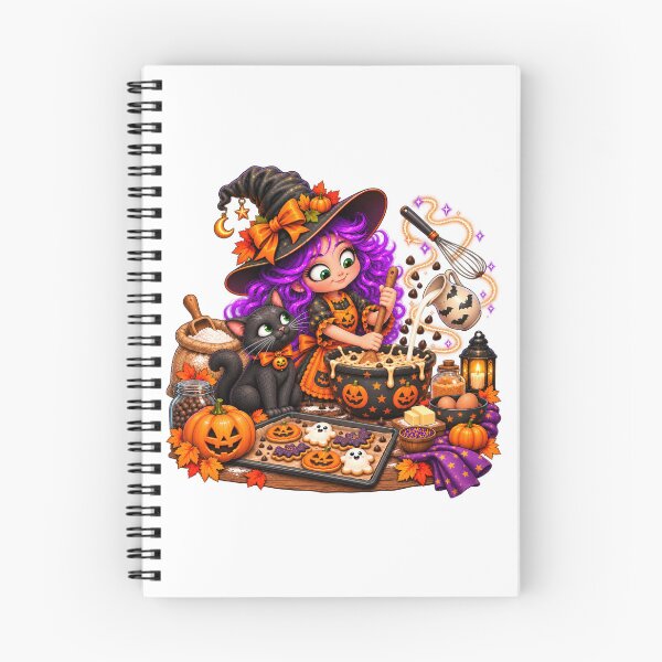 Item preview, Witch’s Kitchen – Cute Halloween Baking Witch & Black Cat designed and sold by The Cutting Room.