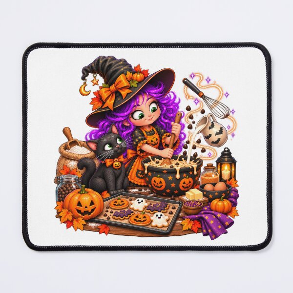 Item preview, Witch’s Kitchen – Cute Halloween Baking Witch & Black Cat designed and sold by The Cutting Room.