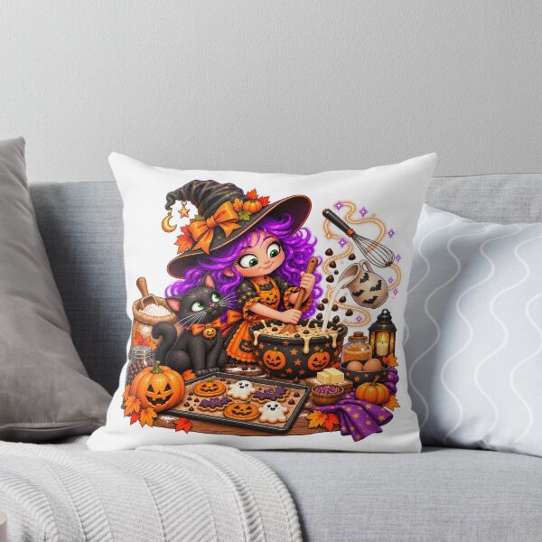 Item preview, Witch’s Kitchen – Cute Halloween Baking Witch & Black Cat designed and sold by The Cutting Room.