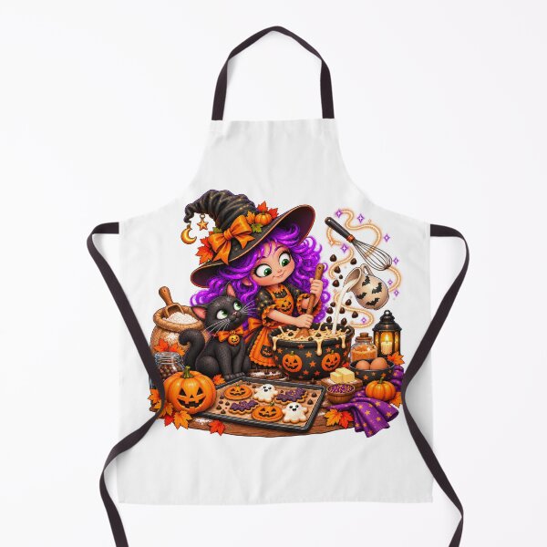 Item preview, Witch’s Kitchen – Cute Halloween Baking Witch & Black Cat designed and sold by The Cutting Room.