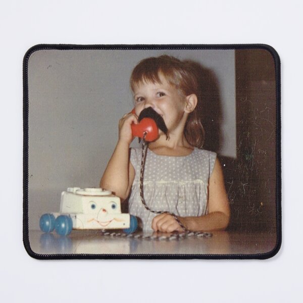 Item preview, Mustache Girl on Telephone designed and sold by rufpeg.