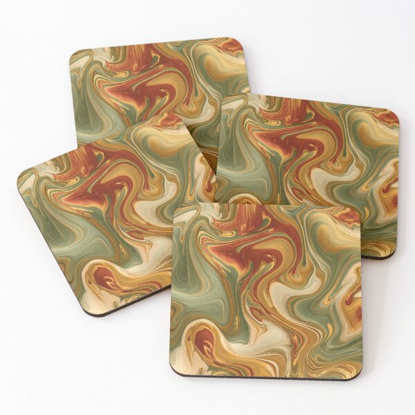 Item preview, Sage Green, Rust & Golden Ochre Liquid Marble designed and sold by AlfiB.
