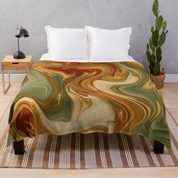 Item preview, Sage Green, Rust & Golden Ochre Liquid Marble designed and sold by AlfiB.