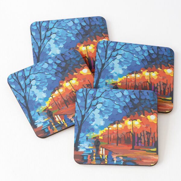 Item preview, Rain Street Park Lights Painting designed and sold by hwawilmarth.