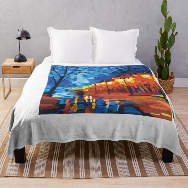 Item preview, Rain Street Park Lights Painting designed and sold by hwawilmarth.