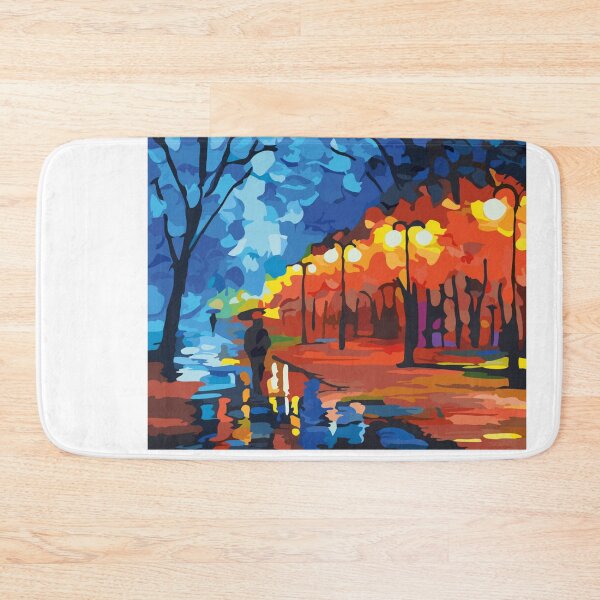 Item preview, Rain Street Park Lights Painting designed and sold by hwawilmarth.