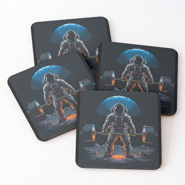 Item preview, Astronaut Weightlifting on the Moon – Space Fitness Deadlift designed and sold by D-Oles-Mercher.