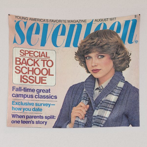 Item preview, Seventeen Magazine Teen Woman Magazine Cover Vintage Girls Ladies Women Wall Art Poster Print Tee Cushion Mug Shirt designed and sold by Cool Robot Bro..