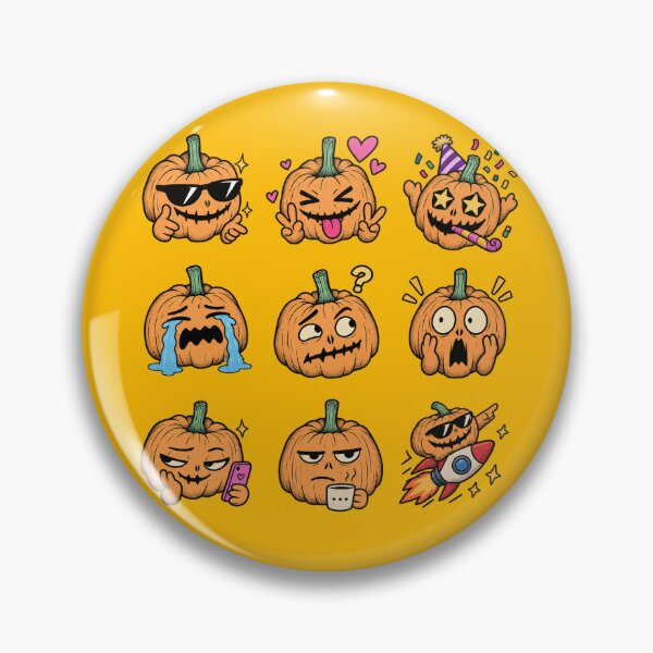 Item preview, Funny Halloween Pumpkin Meme Sticker Pack Spooky Internet Reaction Faces designed and sold by designbyuzi.