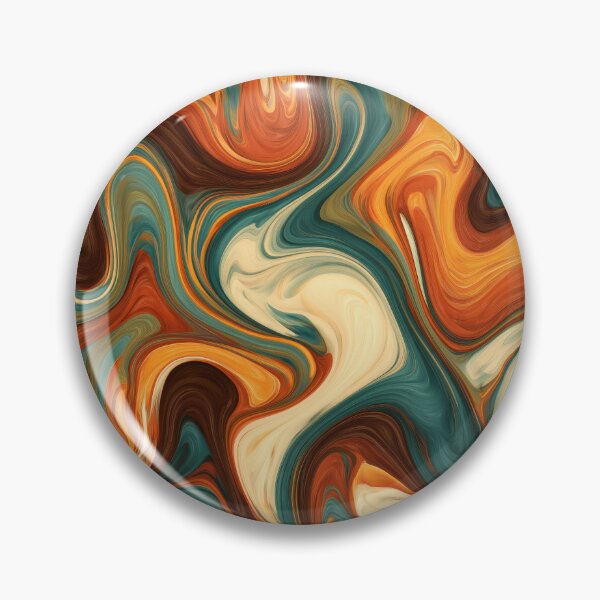 Item preview, Teal, Burnt Orange & Cream Retro Liquid Marble designed and sold by AlfiB.