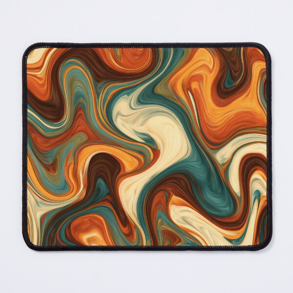 Item preview, Teal, Burnt Orange & Cream Retro Liquid Marble designed and sold by AlfiB.