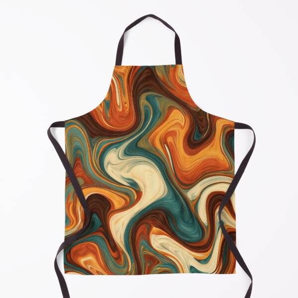 Item preview, Teal, Burnt Orange & Cream Retro Liquid Marble designed and sold by AlfiB.