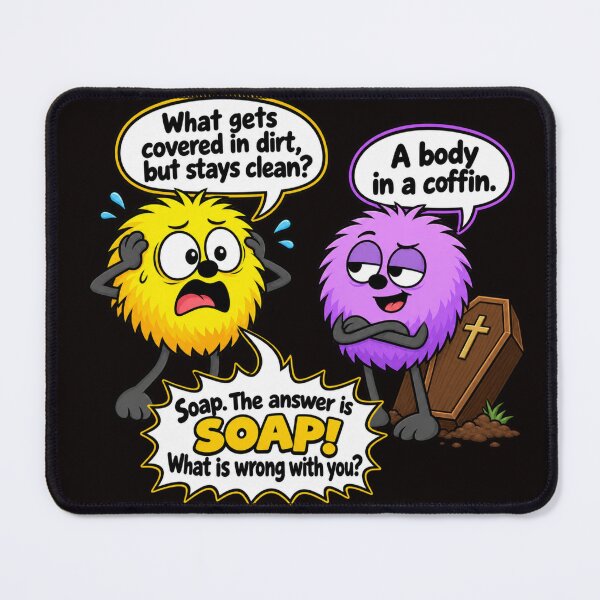 Item preview, Soap! The Answer is Soap! Funny Joke Illustrated designed and sold by TheThinglings.