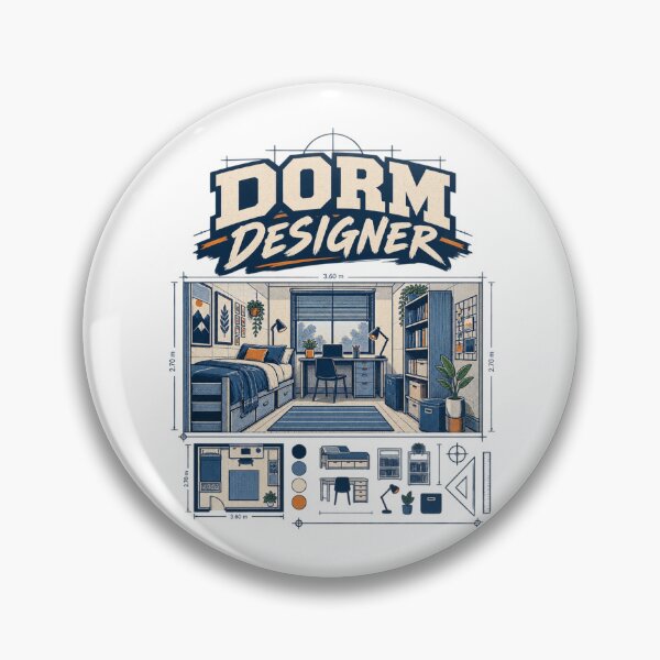 Item preview, Dorm Designer Blueprint – College Dorm Room Decor designed and sold by Print-Mingle01.