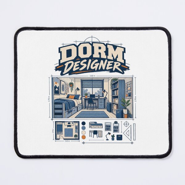 Item preview, Dorm Designer Blueprint – College Dorm Room Decor designed and sold by Print-Mingle01.