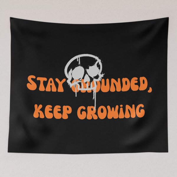 Item preview, Stay Grounded Keep Growing Retro Hippie Skull designed and sold by Pamthedesigner.