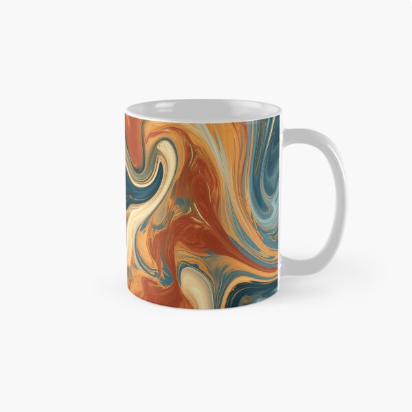 Item preview, Deep Navy, Burnt Orange & Sage Liquid Marble designed and sold by AlfiB.