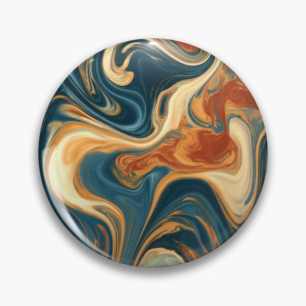 Item preview, Deep Navy, Burnt Orange & Sage Liquid Marble designed and sold by AlfiB.