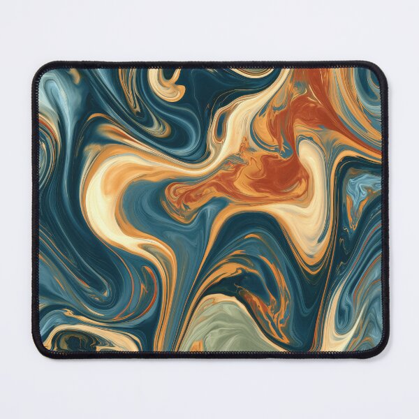 Item preview, Deep Navy, Burnt Orange & Sage Liquid Marble designed and sold by AlfiB.