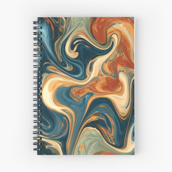 Item preview, Deep Navy, Burnt Orange & Sage Liquid Marble designed and sold by AlfiB.