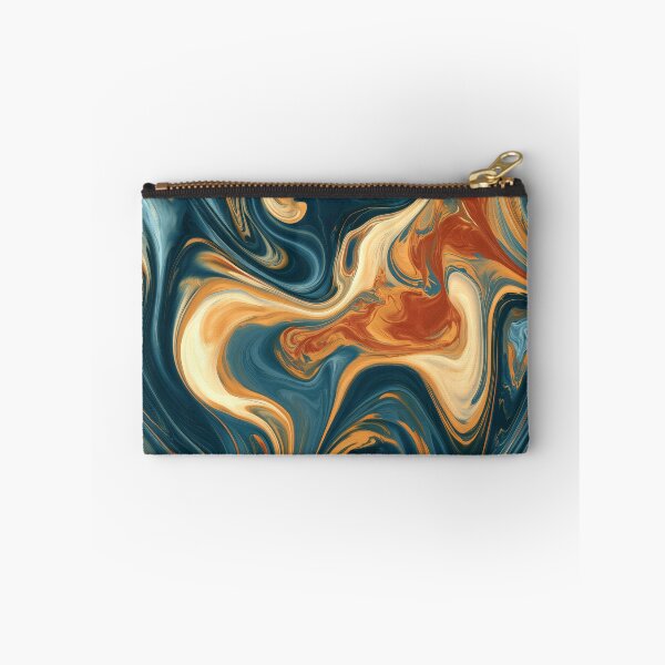 Item preview, Deep Navy, Burnt Orange & Sage Liquid Marble designed and sold by AlfiB.