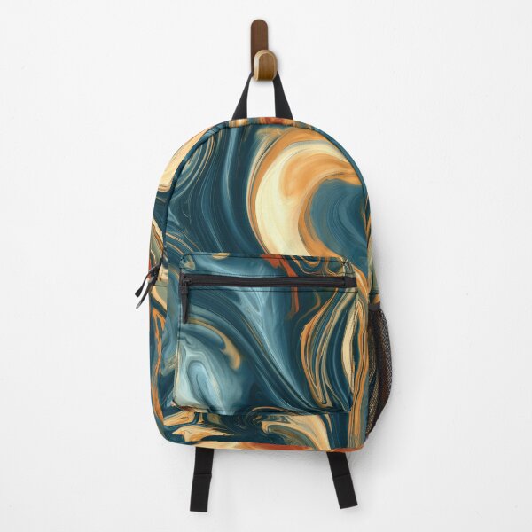 Item preview, Deep Navy, Burnt Orange & Sage Liquid Marble designed and sold by AlfiB.
