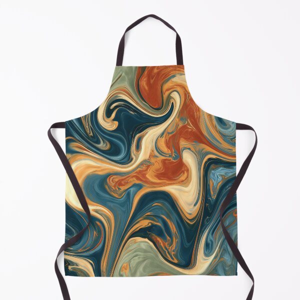 Item preview, Deep Navy, Burnt Orange & Sage Liquid Marble designed and sold by AlfiB.