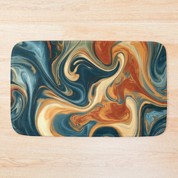 Item preview, Deep Navy, Burnt Orange & Sage Liquid Marble designed and sold by AlfiB.