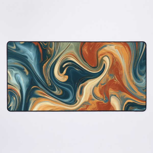 Item preview, Deep Navy, Burnt Orange & Sage Liquid Marble designed and sold by AlfiB.