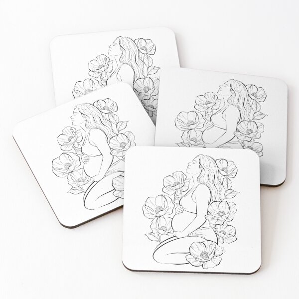 Item preview, Flowery Maternity - Minimalist Illustration of a Pregnant Woman designed and sold by CecileDhvArt.