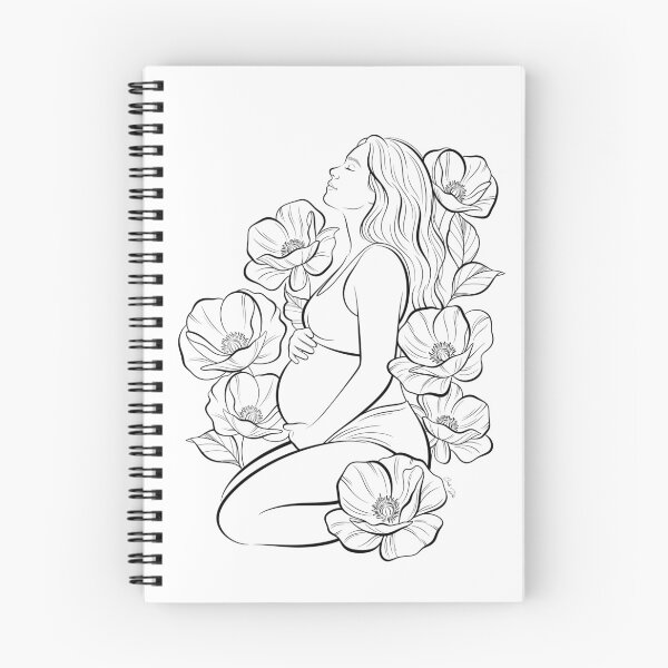 Item preview, Flowery Maternity - Minimalist Illustration of a Pregnant Woman designed and sold by CecileDhvArt.
