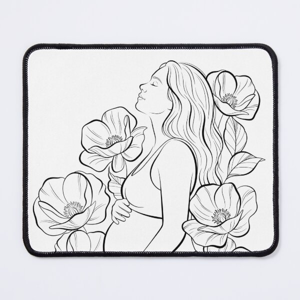 Item preview, Flowery Maternity - Minimalist Illustration of a Pregnant Woman designed and sold by CecileDhvArt.