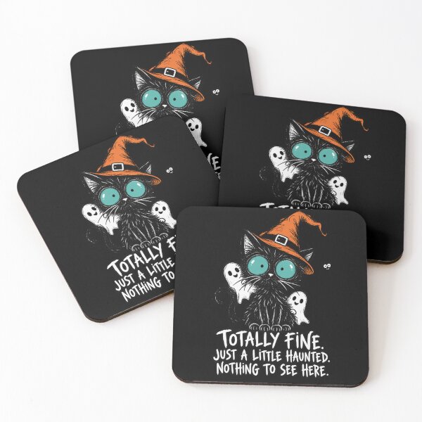 Item preview, Totally Fine – Just a Little Haunted Witch Cat designed and sold by DoArtITa.