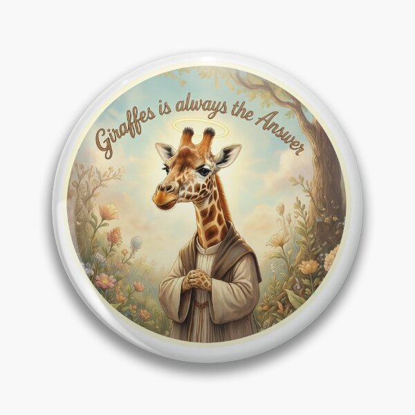 Item preview, Funny Giraffes is Always the Answer Holy Saint Giraffe Graphic Design designed and sold by NotSoSubtleRosiePeas.