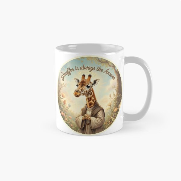 Item preview, Funny Giraffes is Always the Answer Holy Saint Giraffe Graphic Design designed and sold by NotSoSubtleRosiePeas.