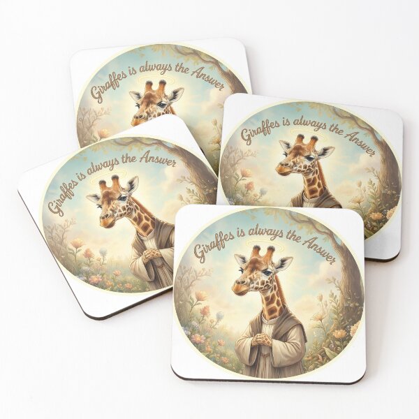 Item preview, Funny Giraffes is Always the Answer Holy Saint Giraffe Graphic Design designed and sold by NotSoSubtleRosiePeas.