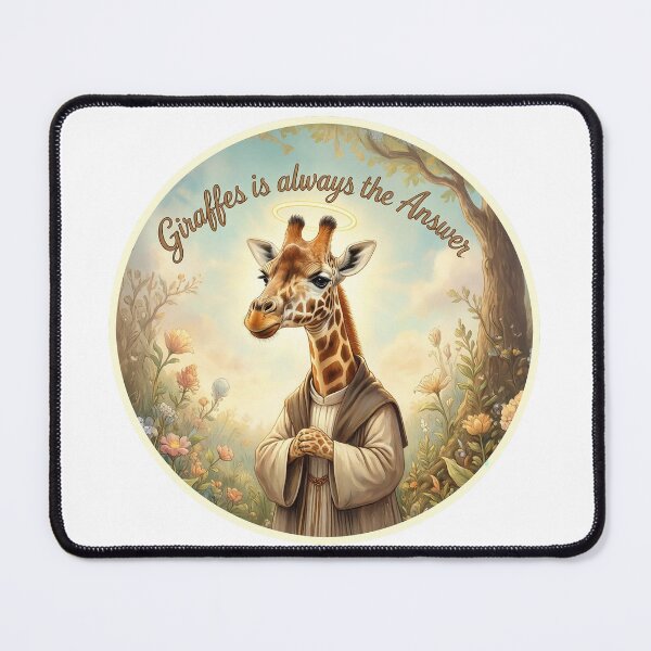 Item preview, Funny Giraffes is Always the Answer Holy Saint Giraffe Graphic Design designed and sold by NotSoSubtleRosiePeas.