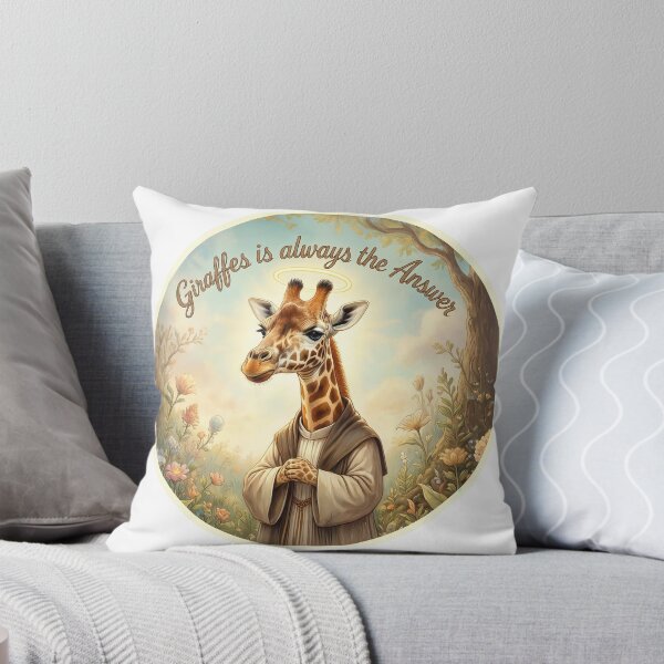 Item preview, Funny Giraffes is Always the Answer Holy Saint Giraffe Graphic Design designed and sold by NotSoSubtleRosiePeas.
