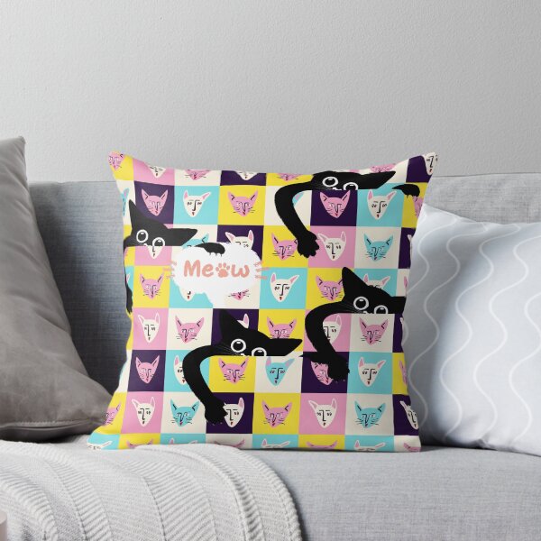 Item preview, Playful Pop Art Cats – Colorful Mew Cat Pattern designed and sold by GoldenSparkleShop.