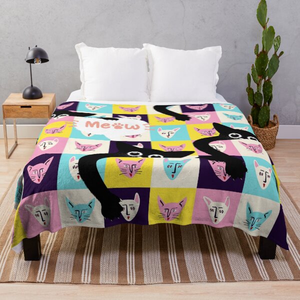 Item preview, Playful Pop Art Cats – Colorful Mew Cat Pattern designed and sold by GoldenSparkleShop.