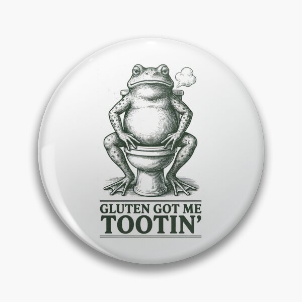 Artikelvorschau, Gluten macht mich ganz kackig – Lustiger Frosch-Toilettenhumor – Zöliakie, glutenfrei entworfen und verkauft von Dabbing Turtle Designs.